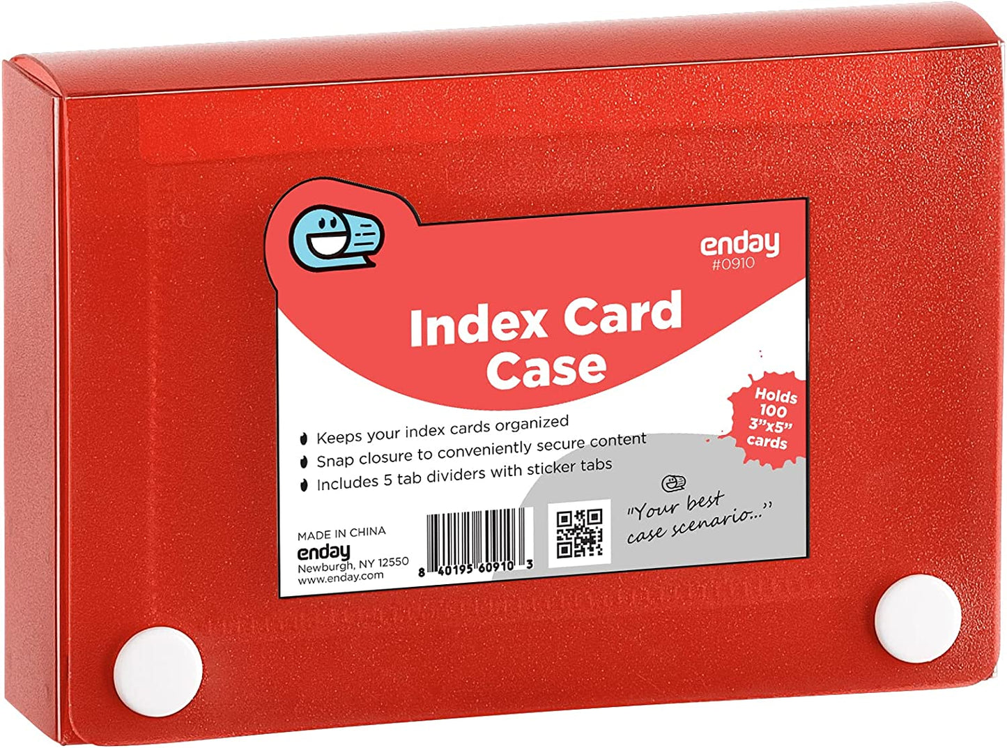 Enday 3" X 5" Index Card Case Holds 5 Tab Dividers