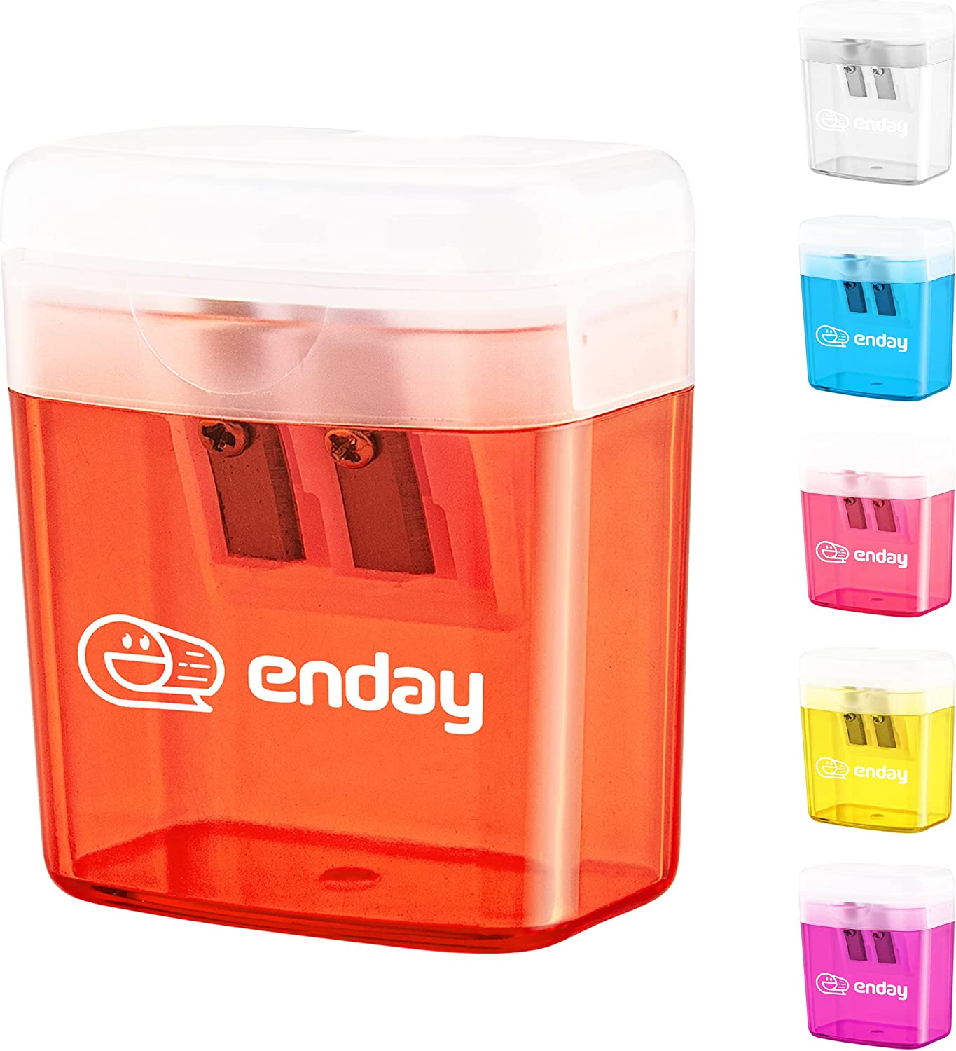Enday 2-Hole Rectangular Sharpener W/Recycle Bin