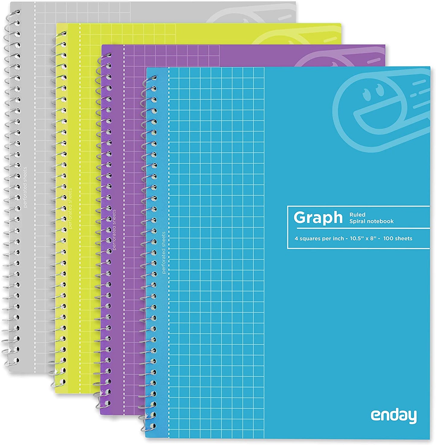 Enday 100 Ct. Quad-Ruled Spiral Notebook