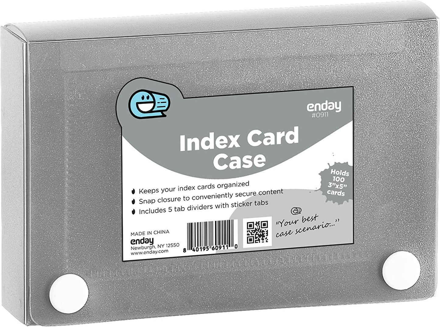 Enday 3" X 5" Index Card Case Holds 5 Tab Dividers