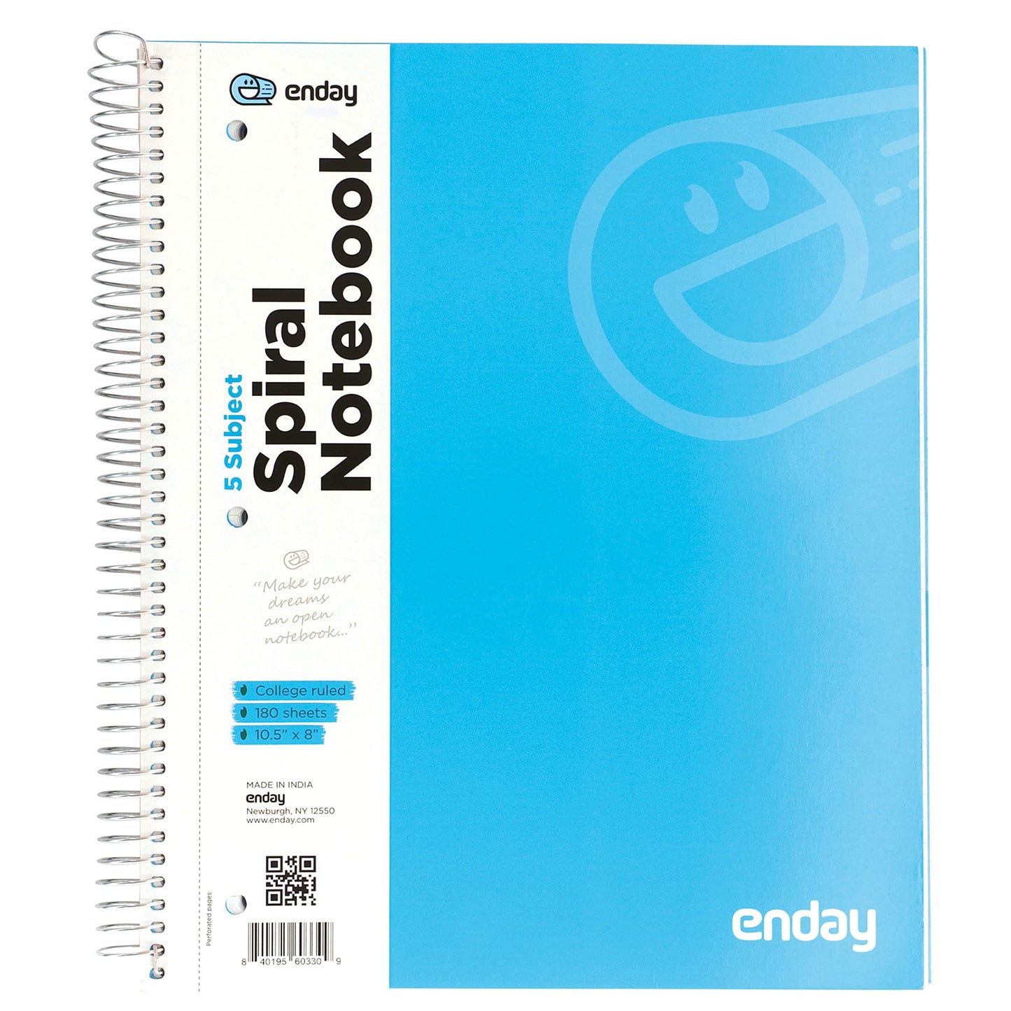 Enday C/R 180 Ct. 5-Subject Spiral Notebook