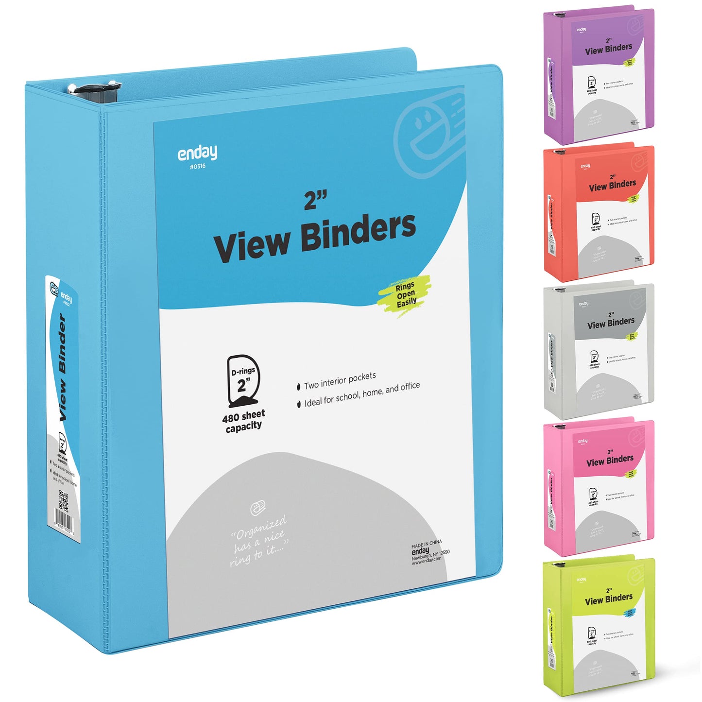 Enday 3-Ring View Binder W/ 2-Pockets