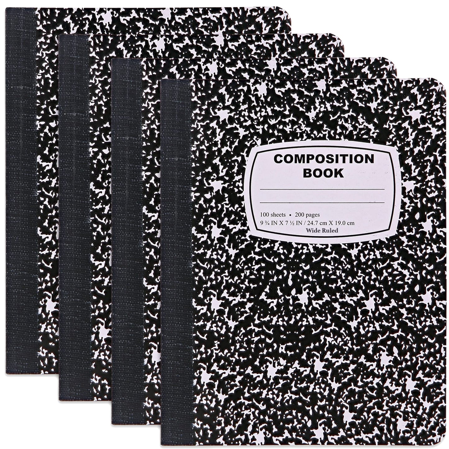 Enday W/R 100 Ct. Black Marble Composition Book
