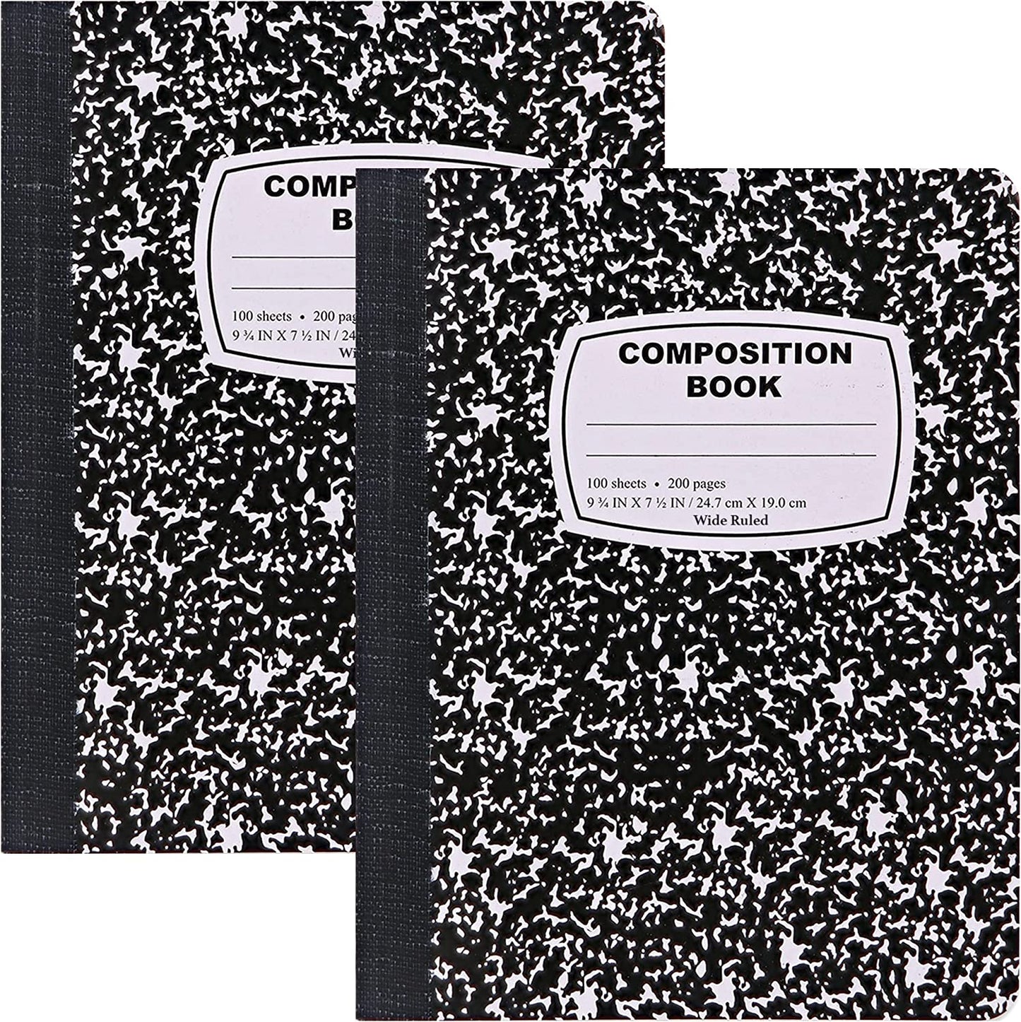 Enday W/R 100 Ct. Black Marble Composition Book