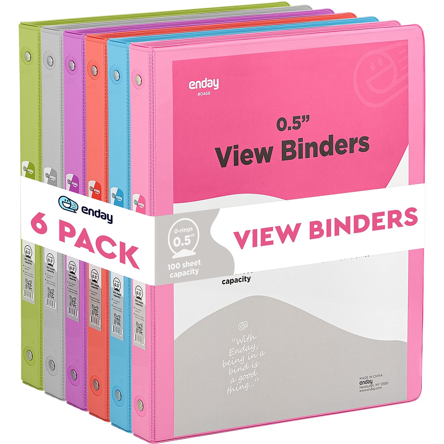 Enday 3-Ring View Binder W/ 2-Pockets